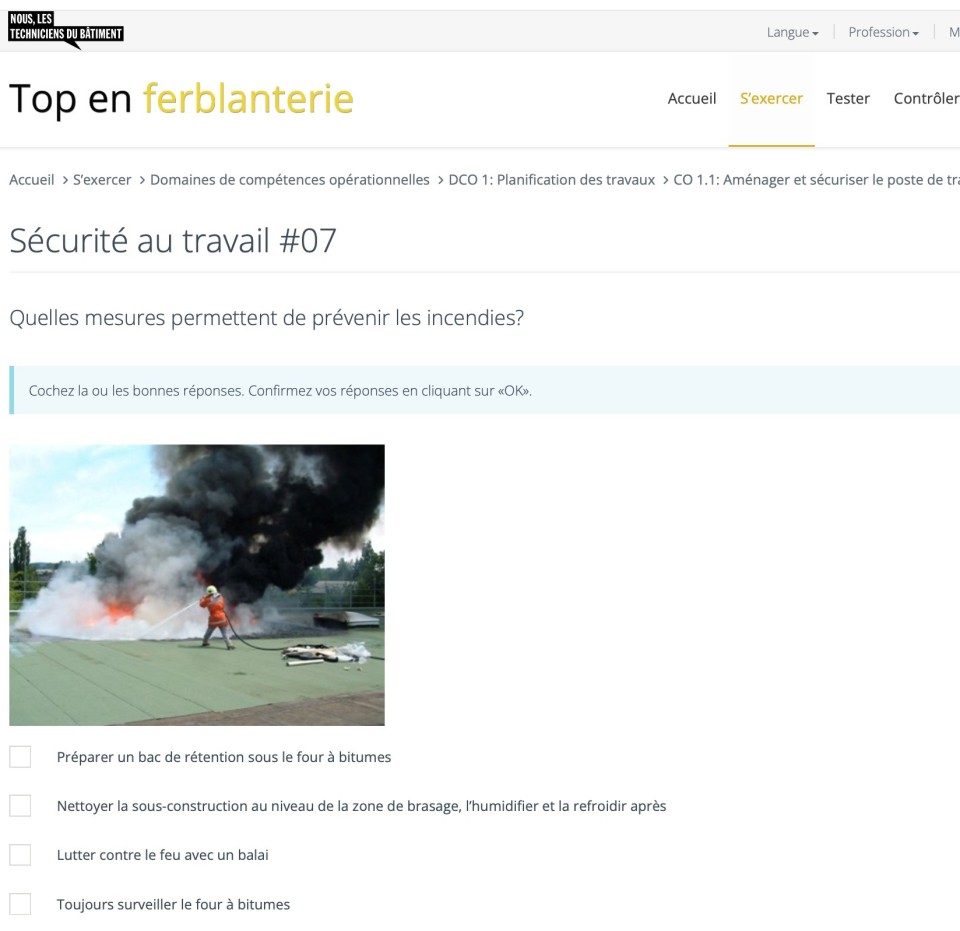 suissetec Portail d’apprentissage Ferblantier