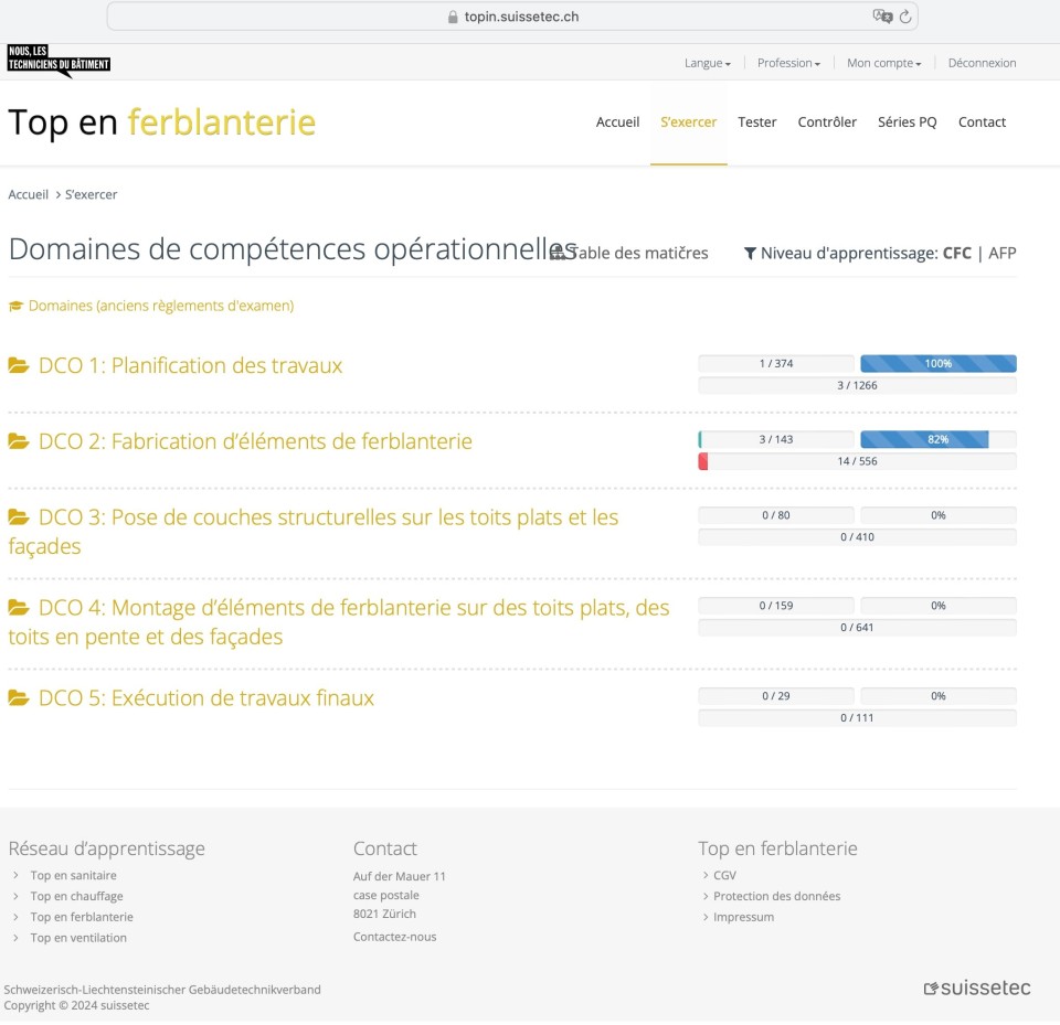 suissetec Portail d’apprentissage Ferblantier