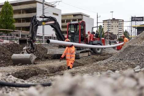 stazione ferroviaria Littau tubi drenaggio canalette passacavi