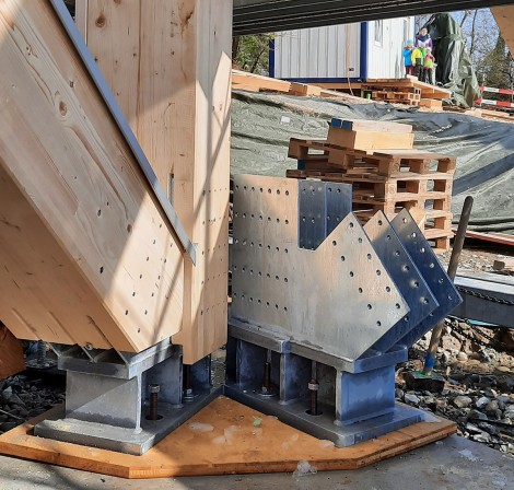 Hasenbergturm tecnica di fissaggio viti connettori per legno