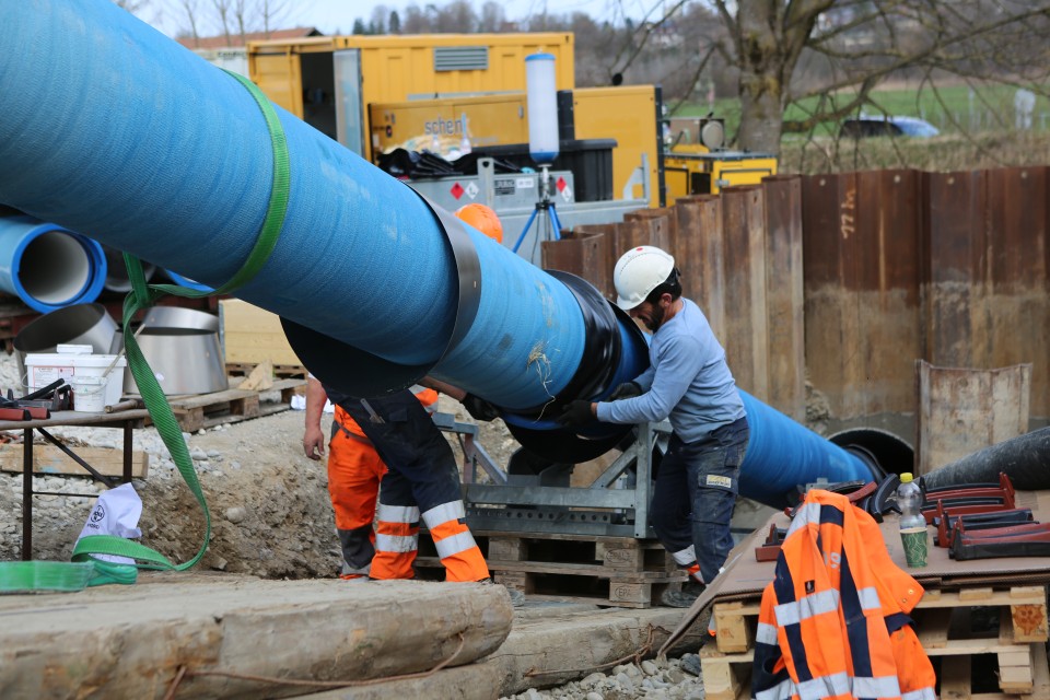 Duktile Gussrohre Steckmuffenrohre Trinkwasserleitung Muri 