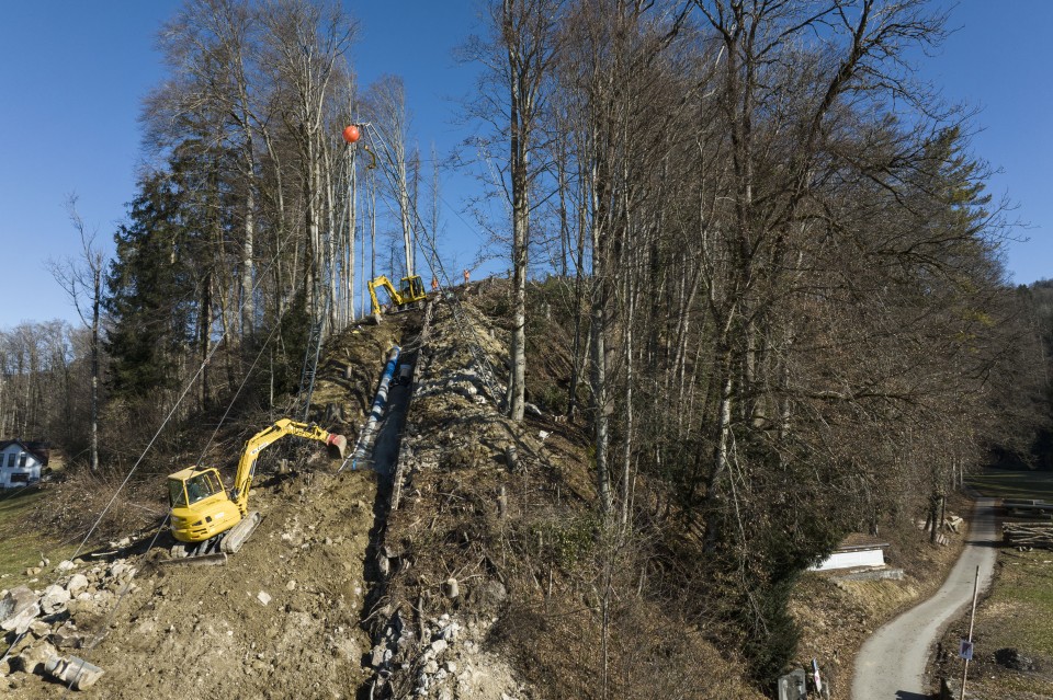 Wasserkaftwerk Wilen Gussrohre Kanalrohre