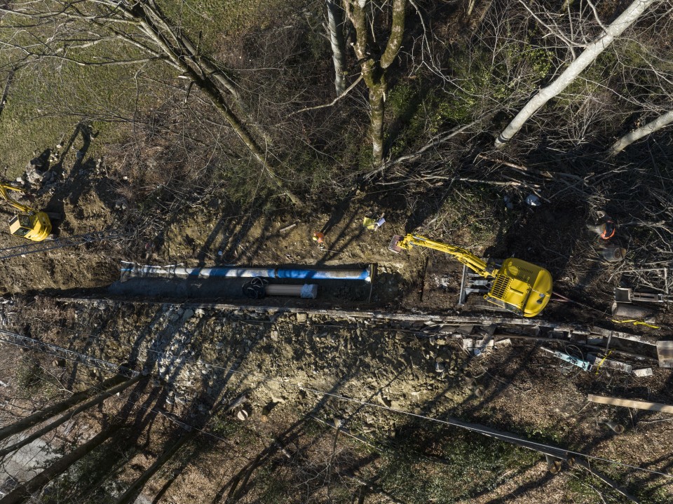 Wasserkaftwerk Wilen Gussrohre Kanalrohre
