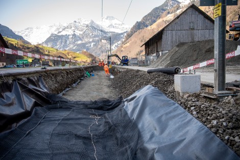 Sanierung Bahnstrecke Stansstad–Engelberg Geotextilien Sickerrohre Sanierung Bahnstrecke Stansstad–Engelberg Geotextilien Sickerrohre