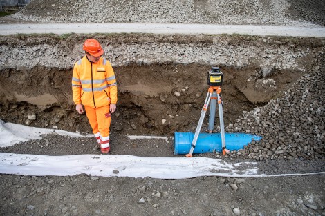 Sanierung Bahnstrecke Stansstad–Engelberg Geotextilien Sickerrohre